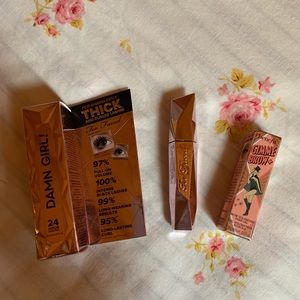 too faced mascara and benefit gimme brow